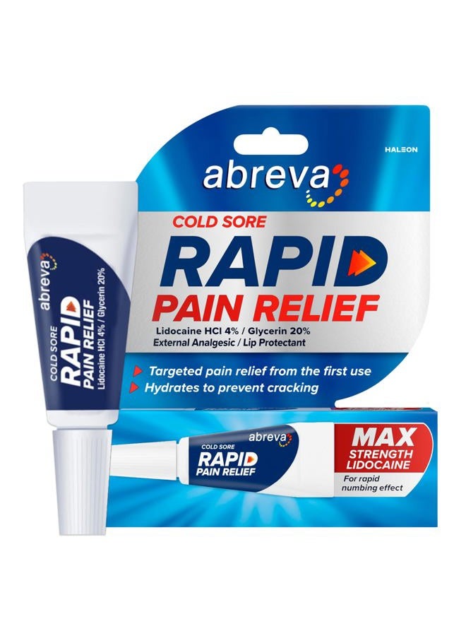 abreva Cold Sore Treatment Rapid Pain Relief Cream - 1 Tube, 3 Grams - Image 1
