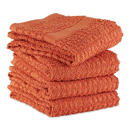 DII Basic Terry Collection Waffle Dishtowel Set, 15x26, Solid Spice, 4 Piece - Image 3