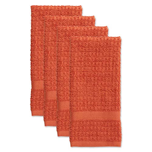 DII Basic Terry Collection Waffle Dishtowel Set, 15x26, Solid Spice, 4 Piece - Image 2