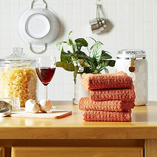 DII Basic Terry Collection Waffle Dishtowel Set, 15x26, Solid Spice, 4 Piece - Image 5