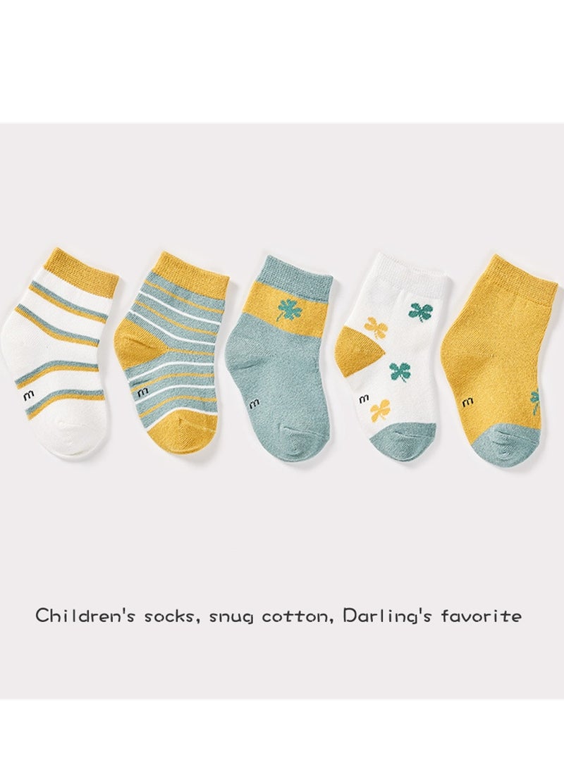 Generic - 5 pairs of children's socks combed cotton breathable children's socks - Image 1