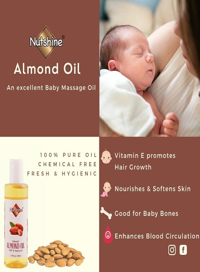 Nutshine زيت اللوز النقي من ناتشاين | زيت حلو طبيعي لبشرة وشعر وجسم صحي | 100 مل - Image 4