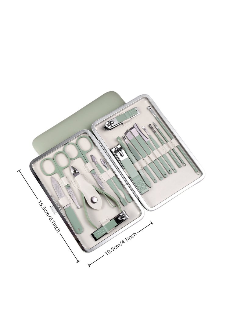 Manicure Set Pedicure Kit Nail Clippers Set Fingernail Clipper Set Ingrown Toenail Nail Kit Scissor Nail Trimmer Kit 18 Pieces Women and Men’s Care Grooming Tools - Image 2