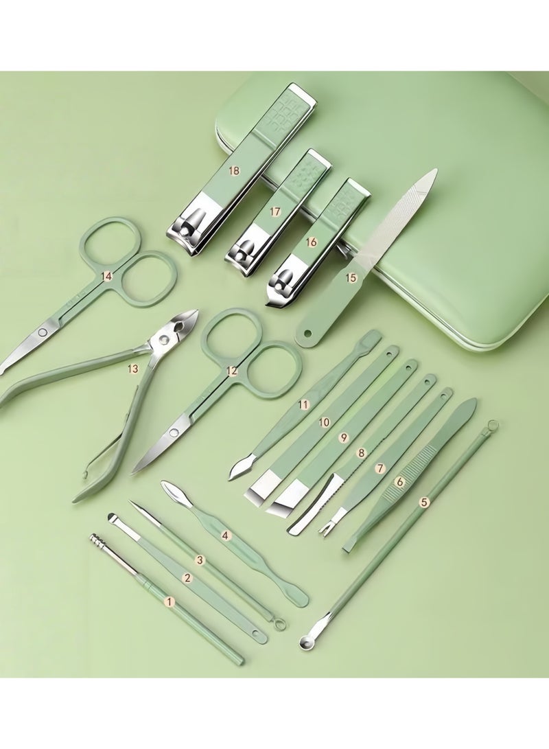 Manicure Set Pedicure Kit Nail Clippers Set Fingernail Clipper Set Ingrown Toenail Nail Kit Scissor Nail Trimmer Kit 18 Pieces Women and Men’s Care Grooming Tools - Image 3