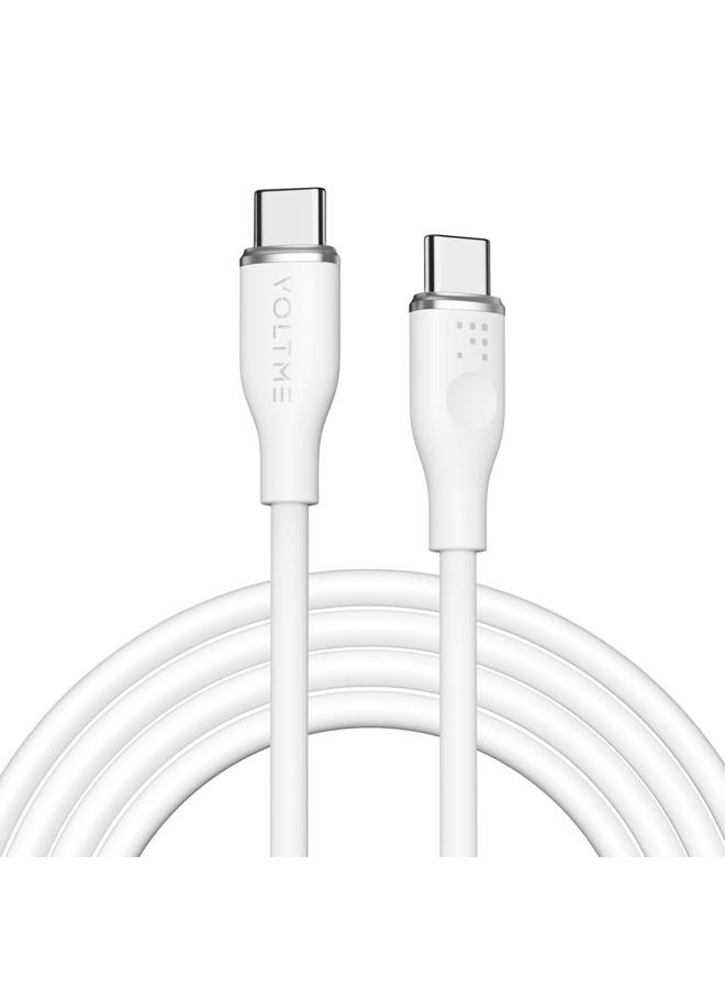 VOLTME USB C Cable, 60W USB C to USB C Cable 6ft, USB 2.0 Type C Charging Cable Fast Charge Cord for MacBook Pro 2020, iPad Pro 2020, iPad Air 4/5, MacBook Air 2020, Galaxy S21, Switch (White) - Image 1