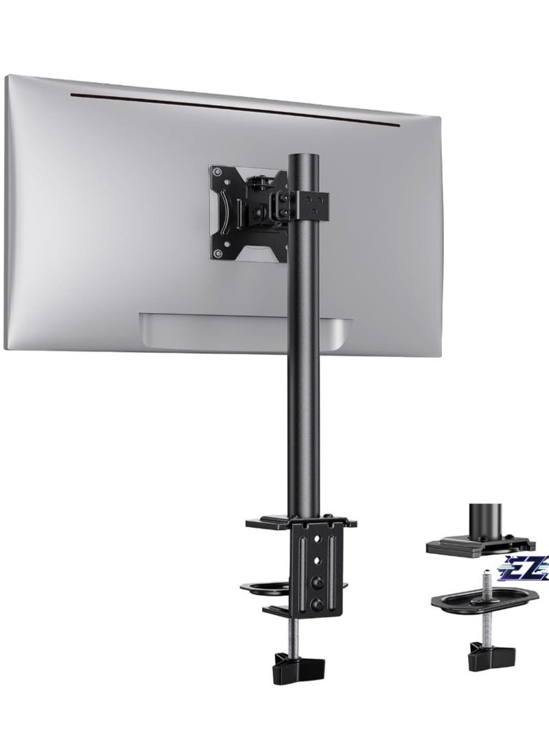 ELTRAZONE Monitor Mount for Most 13-32'' Computer Screens up to 17.6lbs, Improved LCD LED Monitor Riser, Adjustable Height and Angle, Single Desk Mount Stand, Black, - Image 1