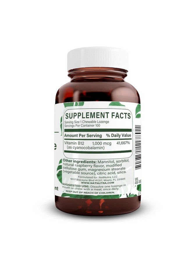 Natural Nutra Vitamin B12 Supplement, Helps to Increase Energy Levels, Essential for Healthy Nervous System, Helps to Improve Mood & Mental Health, Supports Cardiovascular System, 100 Lozenges - Image 2