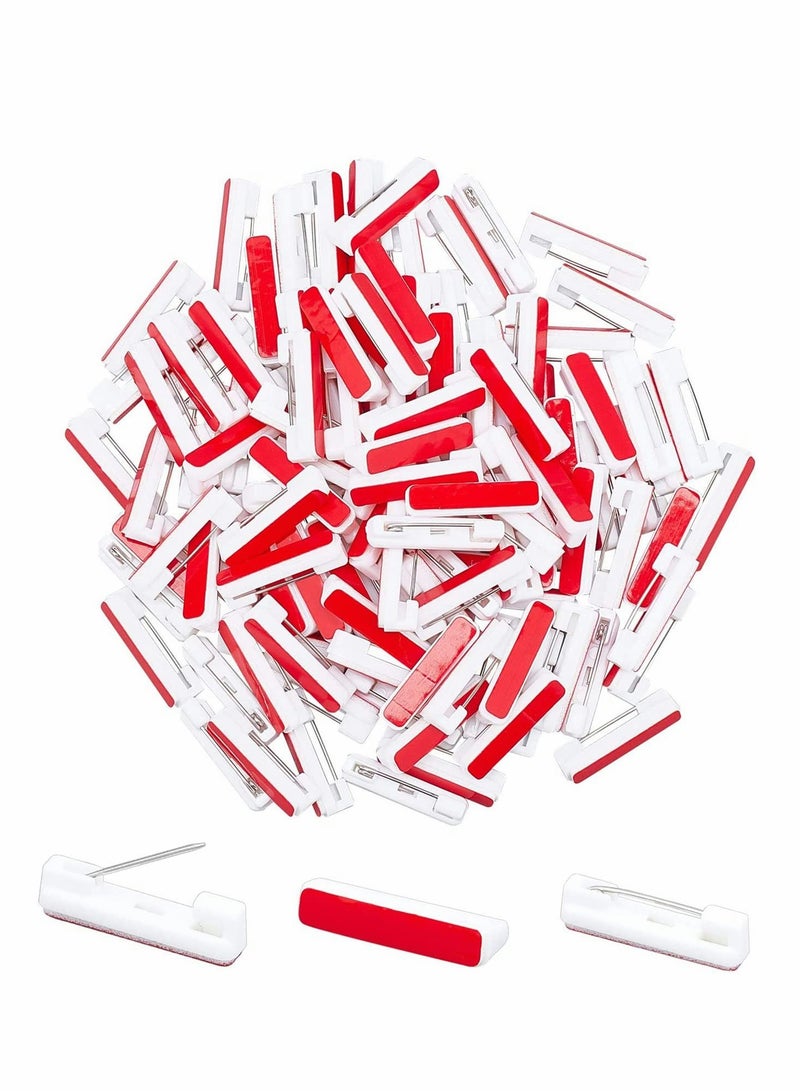 Excefore 22mm Safety Bar Pins, 100 Pcs Large Safety Pins for Name Tag with Adhesive - Image 1