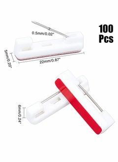 Excefore 22mm Safety Bar Pins, 100 Pcs Large Safety Pins for Name Tag with Adhesive  - Image 3