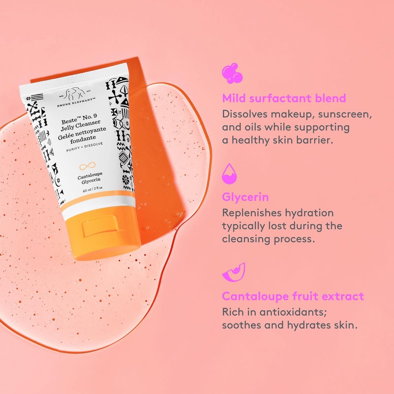 Drunk Elephant Beste No. 9 Jelly Cleanser - 60 ml/2 fl oz - Travel-Size Gel Face Wash - Clean Clinical Skincare - Cruelty-Free - Dermatologist-Tested - Free of Essential Oils, Silicones, and Fragrance - Image 4