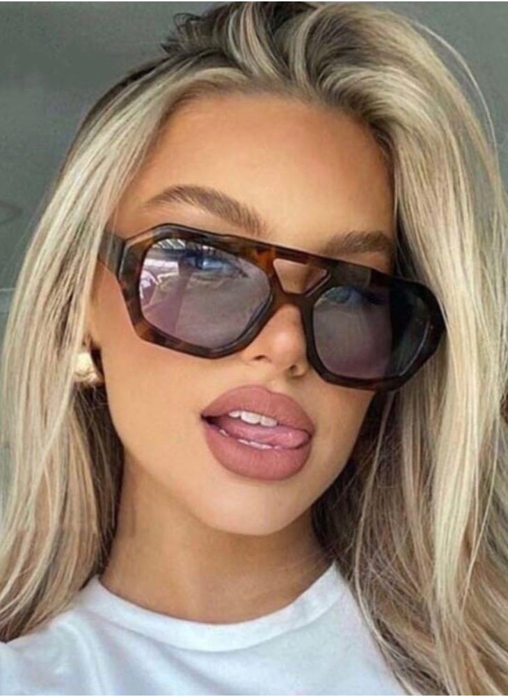JewelryPalace Elegant And Modern Women's Sunglasses With A Multicolored Frame And Transparent Lenses  - Image 1
