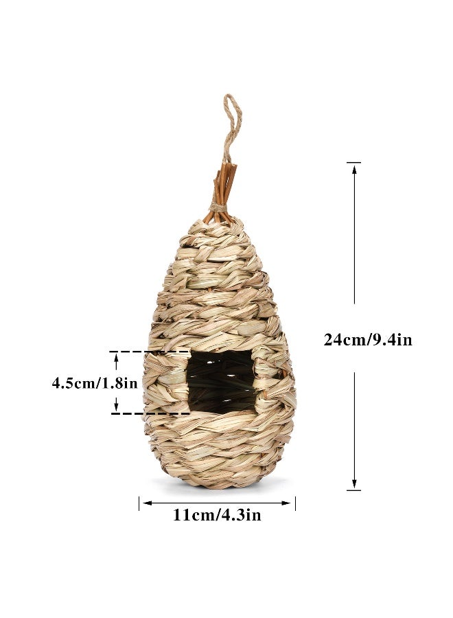 آنا بيت الطيور المنسوج من الحشائش المزهرة اليدوية لتزيين الحدائق الخارجية - Image 4