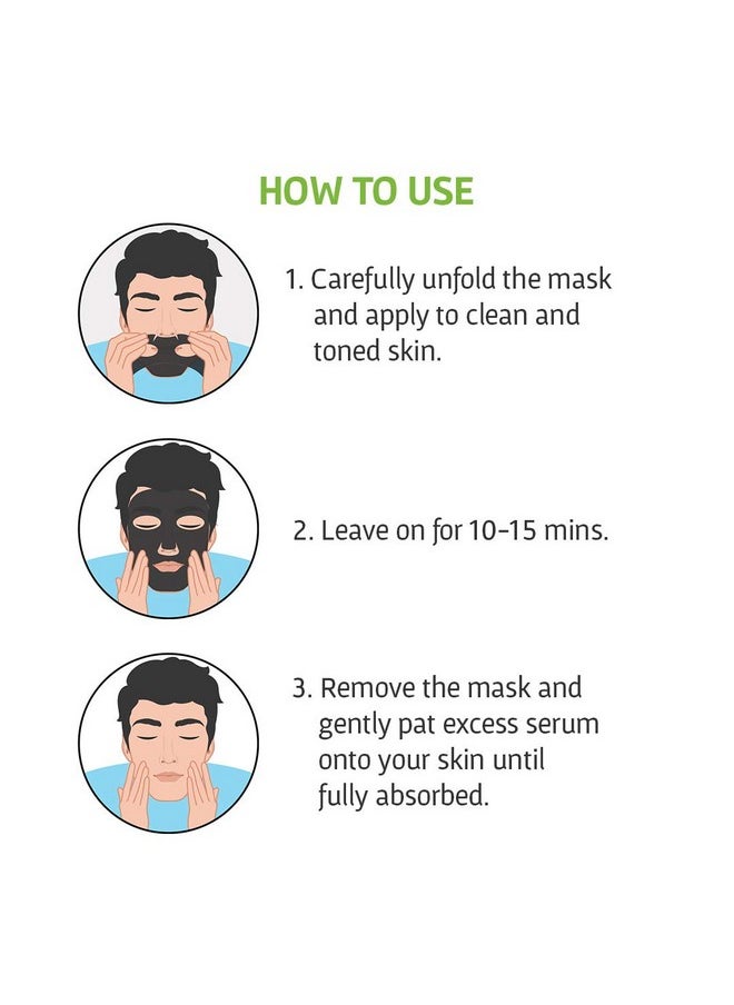 BOMBAY SHAVING COMPANY Charcoal Face Sheet Mask For Easy Athome Skin Restoration (Pack Of 2)  - Image 4
