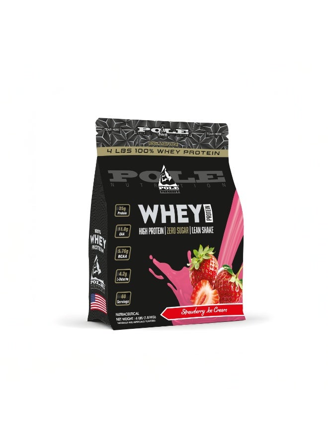 التغذية القطب POLE NUTRITION بروتين مصل الحليب بنسبة 100٪، 4 باوند - Image 1