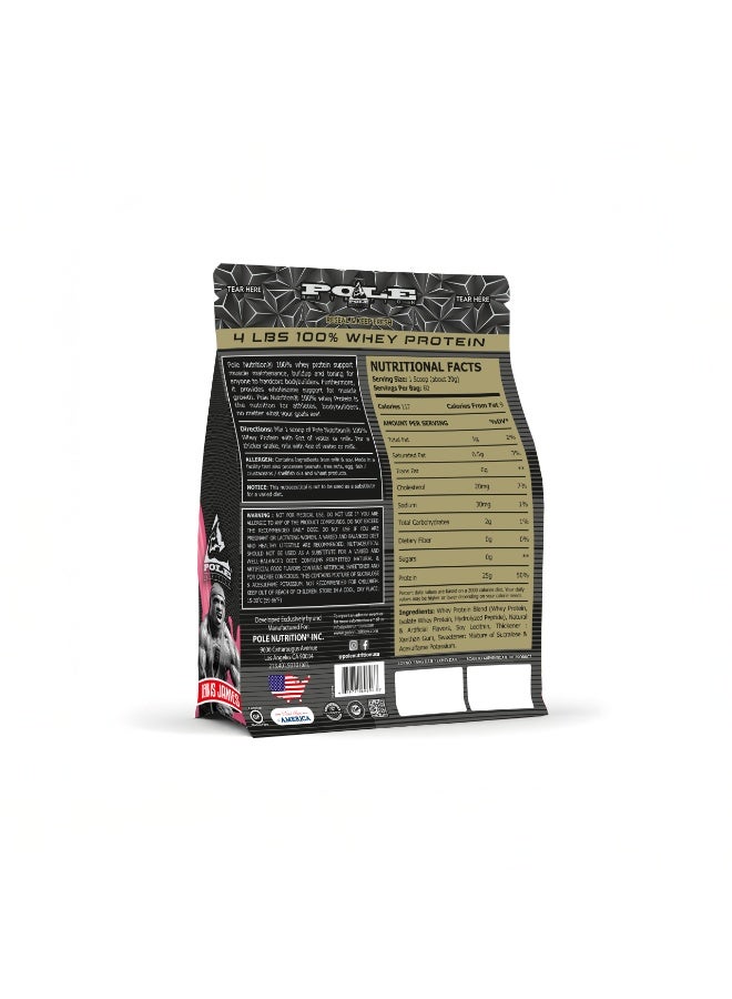 التغذية القطب POLE NUTRITION بروتين مصل الحليب بنسبة 100٪، 4 باوند - Image 2