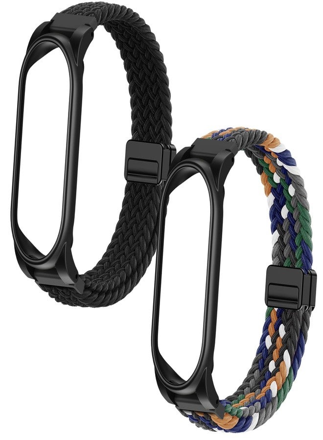Vigamen 2 Pack Adjustable Braided Wristband and PC Case Compatible with Plaud NotePin & NotePin S AI Voice Recorder,Breathable Wearable Strap with Magnetic Buckle,Soft Band,Recorder Accessories,Black+Camo - Image 1