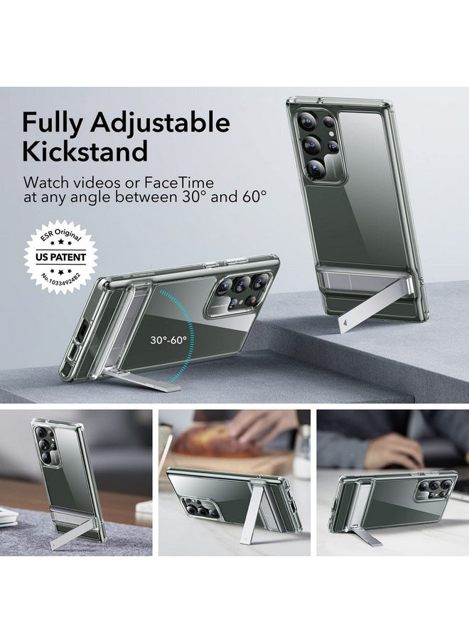 اي اس ار جراب ESR لهاتف Samsung Galaxy S23 Ultra مع حامل قابل للتعديل، حماية من السقوط بدرجة عسكرية، 3 أوضاع للحامل، TPU، يدعم الشحن اللاسلكي، غطاء خلفي رفيع بمسند معدني حاصل على براءة اختراع، شفاف  - Image 3
