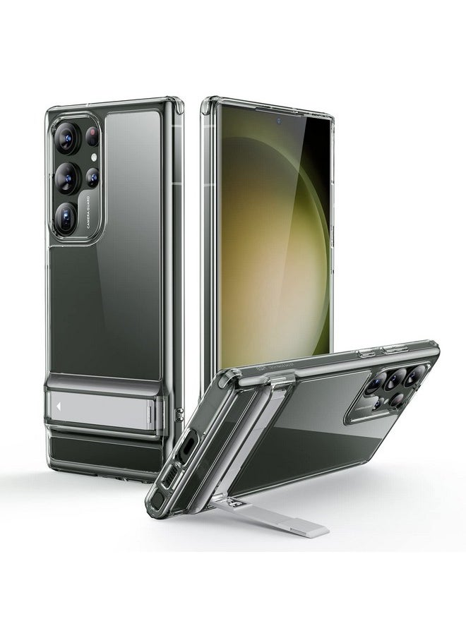 اي اس ار جراب ESR لهاتف Samsung Galaxy S23 Ultra مع حامل قابل للتعديل، حماية من السقوط بدرجة عسكرية، 3 أوضاع للحامل، TPU، يدعم الشحن اللاسلكي، غطاء خلفي رفيع بمسند معدني حاصل على براءة اختراع، شفاف  - Image 1