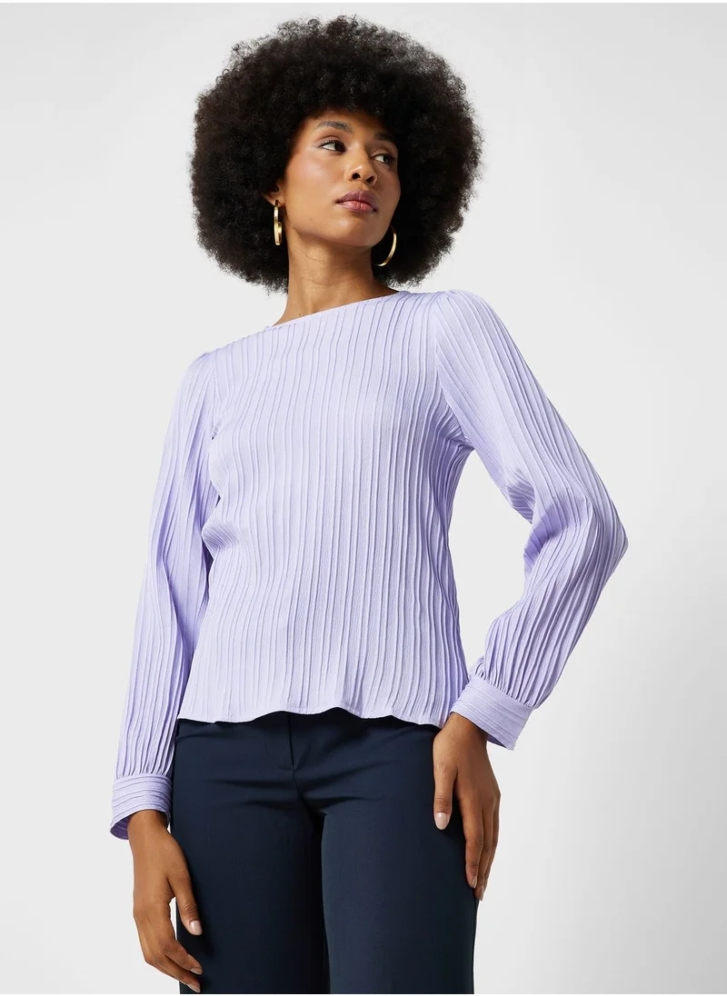 ELLA Textured Boat Neck Sweater