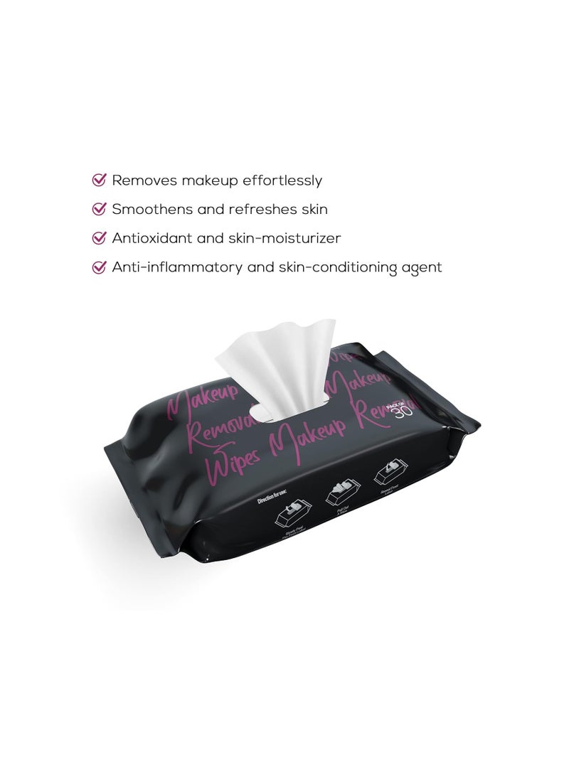RENEE Makeup Removal Wipes 30 Count  Effortlessly Erase Makeup Hydrate and Soothe Skin With Cucumber andAloe Vera Extracts extracts Antioxidant Anti inflammatory and Skin conditioning Formula