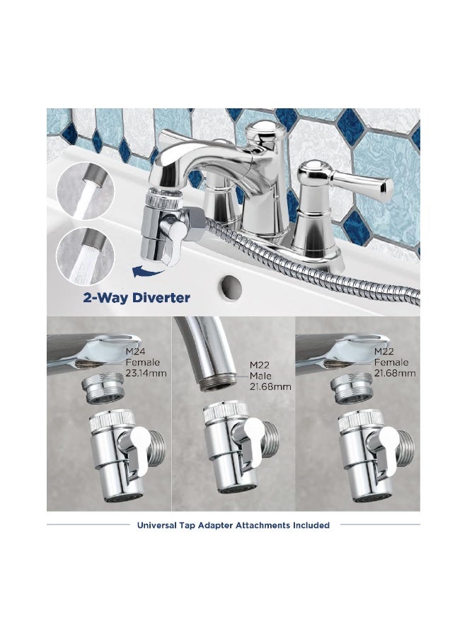 INNOV In Mecca Portable Travel Shattaf set. Handheld Bidet Diaper Sprayer, Bottom Cleaner with Magnetic wall base and Faucet diverter and connectors 2.5 meter Hose - Image 5