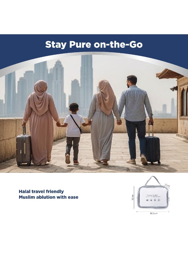 INNOV In Mecca Portable Travel Shattaf set. Handheld Bidet Diaper Sprayer, Bottom Cleaner with Magnetic wall base and Faucet diverter and connectors 2.5 meter Hose - Image 4