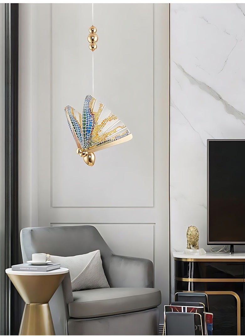 CME - Modern Creative Butterfly Pendant Light, Creative Acrylic Hanging Lamps for Living Room, Multicolor - Image 1