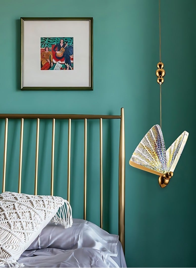 CME Modern Creative Butterfly Pendant Light, Creative Acrylic Hanging Lamps for Living Room, Multicolor - Image 3