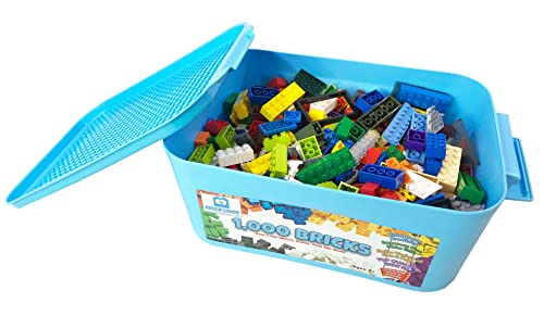 Brick Loot بريك لوت 1000 طوب بالإضافة إلى 70 قطعة بناء مجموعة بالجملة 1070 قطعة مع صندوق تخزين فاخر متوافق مع ليغو ألوان مختلطة طوب كلاسيكي ألعاب بناء STEM إبداعية للأطفال والبالغين - Image 5