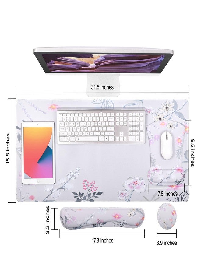 MEGREZ 4-in-1 Mouse Pad with Wrist Rest Ergonomic Memory Foam Desk Mat Set - Image 2