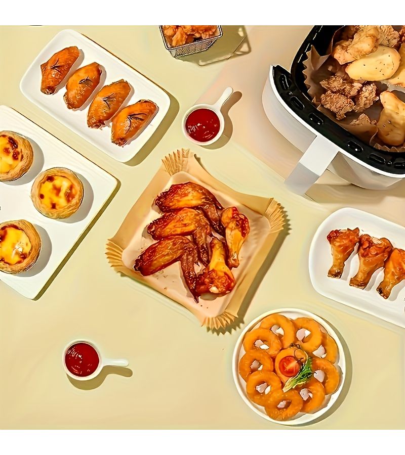 119Pcs Air Fryer Paper Disposable Liners Non Stick 8 Inch Unbleached Baking Paper for 5 to 8 Quart Air Fryers - Image 5