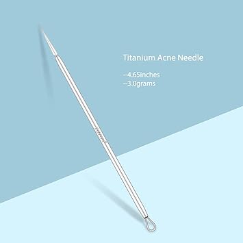 ZIZZON Titanium Lancet Needle Acne Blackhead Remover Pimple Extractor Popper Tool - Image 2