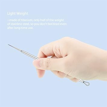 ZIZZON Titanium Lancet Needle Acne Blackhead Remover Pimple Extractor Popper Tool - Image 4