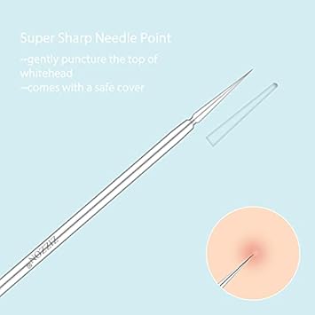 ZIZZON Titanium Lancet Needle Acne Blackhead Remover Pimple Extractor Popper Tool - Image 5