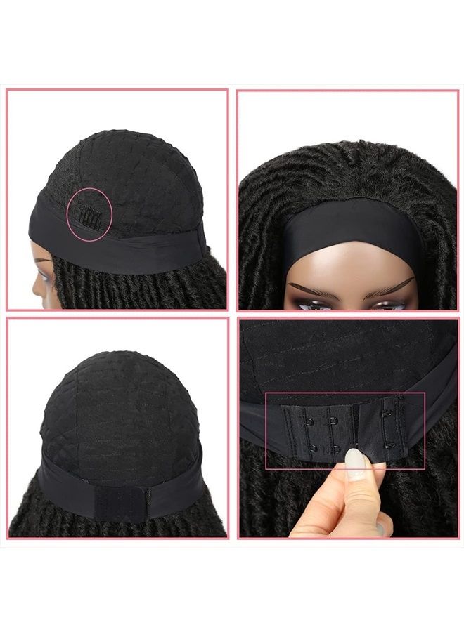 WIGER Short Dreadlock Wigs for Black Women Faux Locs headband Wig braided wigs Curly Hair Wig Brown&Blonde Twist Wigs Synthetic Locs Crochet Hair 4/30 - Image 5