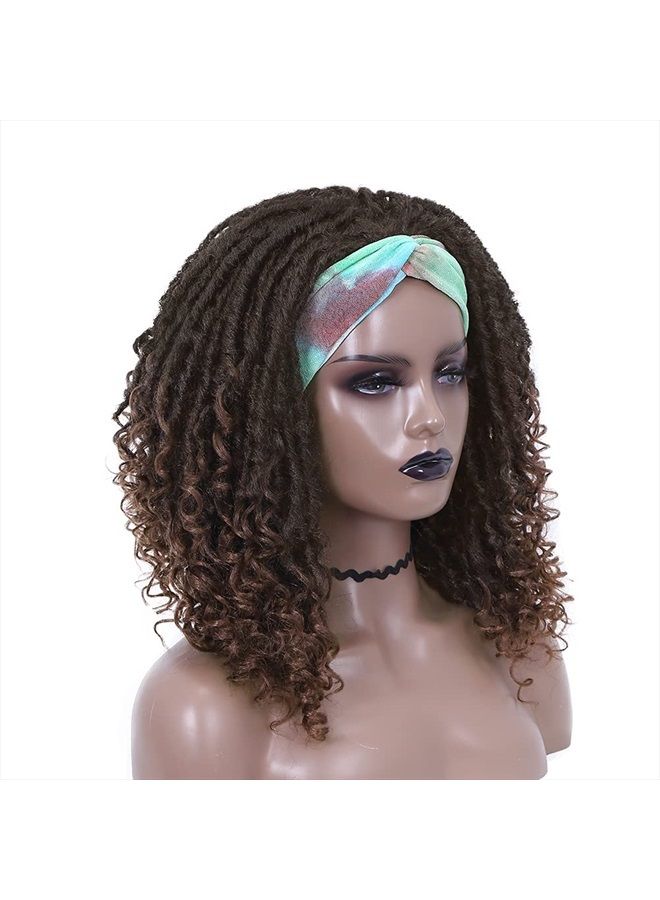 WIGER Short Dreadlock Wigs for Black Women Faux Locs headband Wig braided wigs Curly Hair Wig Brown&Blonde Twist Wigs Synthetic Locs Crochet Hair 4/30 - Image 3