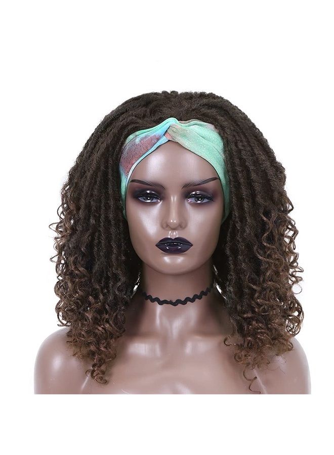 WIGER Short Dreadlock Wigs for Black Women Faux Locs headband Wig braided wigs Curly Hair Wig Brown&Blonde Twist Wigs Synthetic Locs Crochet Hair 4/30 - Image 2