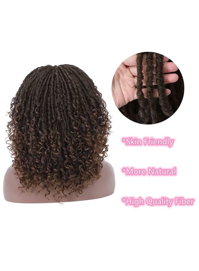 WIGER Short Dreadlock Wigs for Black Women Faux Locs headband Wig braided wigs Curly Hair Wig Brown&Blonde Twist Wigs Synthetic Locs Crochet Hair 4/30 - Image 4