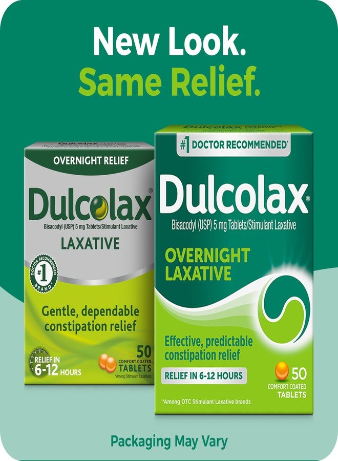 Dulcolax Stimulant Laxative Tablets, Predictable & Effective Constipation Relief, Relieves Straining & Bloating, Bisacodyl 5 mg, 50 Count - Image 2
