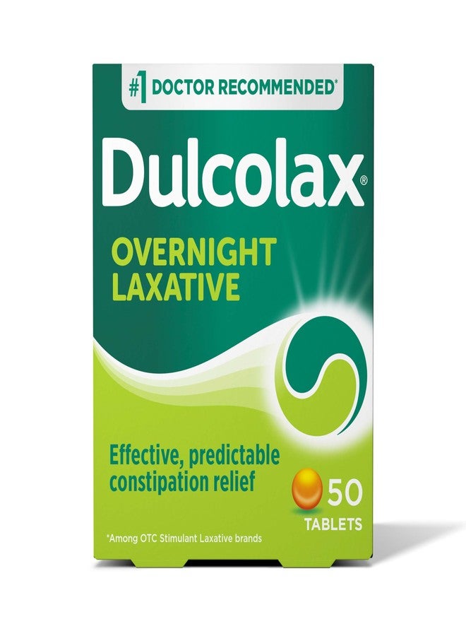 Dulcolax Stimulant Laxative Tablets, Predictable & Effective Constipation Relief, Relieves Straining & Bloating, Bisacodyl 5 mg, 50 Count - Image 1
