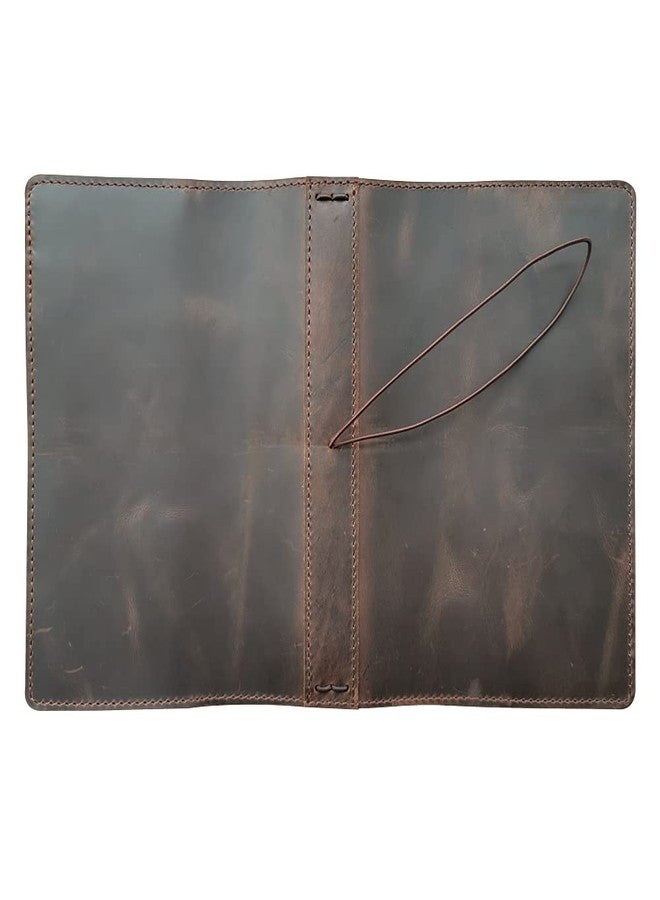 newestor Travelers Notebook Cover with Inner Pockets, Card Slots and Pen Holder, A5 Size, Dark Brown - Image 4