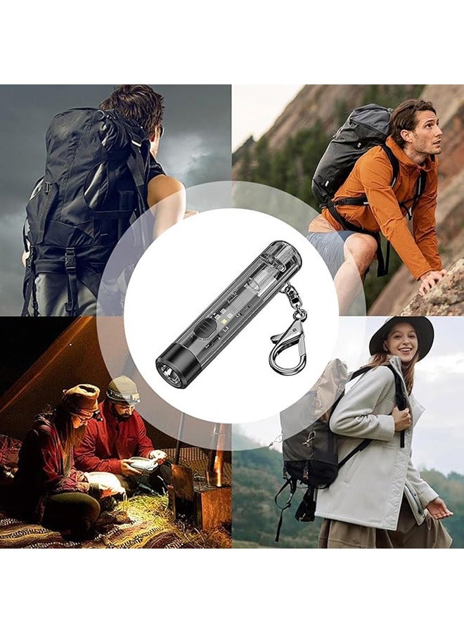 LED Flashlight Keychain, Rugged Mini Rechargeable Pocket Flashlight, 2000 Lumens Keychain LED Flashlight, Led Keychain Torch Camping Lantern for Outdoors Illumination, Hiking, Emergency