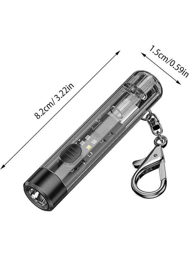 LED Flashlight Keychain, Rugged Mini Rechargeable Pocket Flashlight, 2000 Lumens Keychain LED Flashlight, Led Keychain Torch Camping Lantern for Outdoors Illumination, Hiking, Emergency