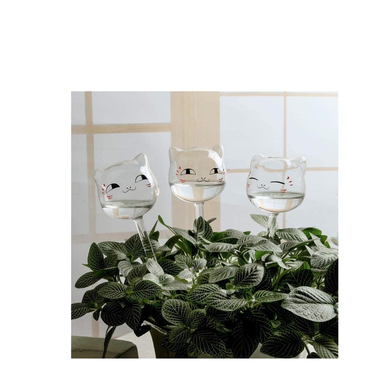 SOLARAE 3 Pack Plant Waterer Self Watering GlobesBird Shape Hand Blown Transparent Mini Durable Clear Glass Aqua Bulbs - Image 3