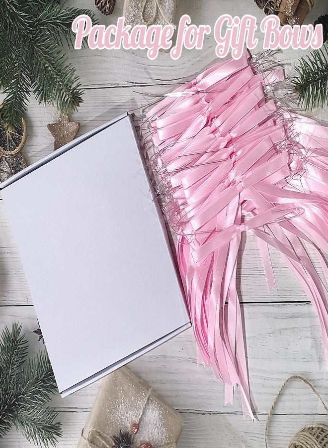AKLVBL 5x7 Inch Pink Satin Ribbon Twist Tie Bows for Gift Wrapping - 50 Counts - Image 5