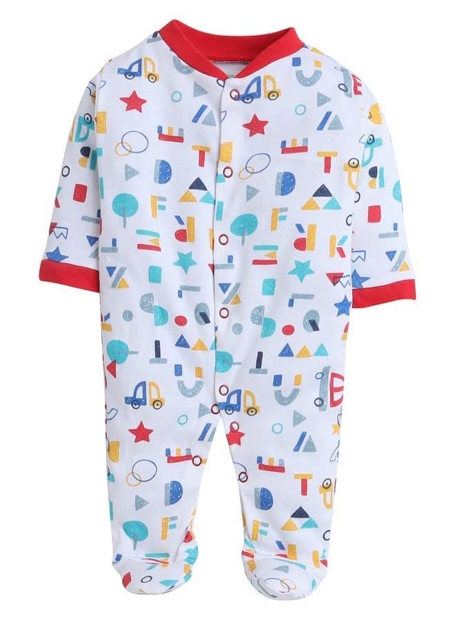 TiniBerry 100% Cotton Rompers Sleepsuits Jumpsuit Baby Boy's and Baby Girl’s Bodysuits Cotton Full Sleeve Rompers Gift Set Full Sleeves Onesies for Infant Pack of 3 (0-3 Months, Red) - Image 4