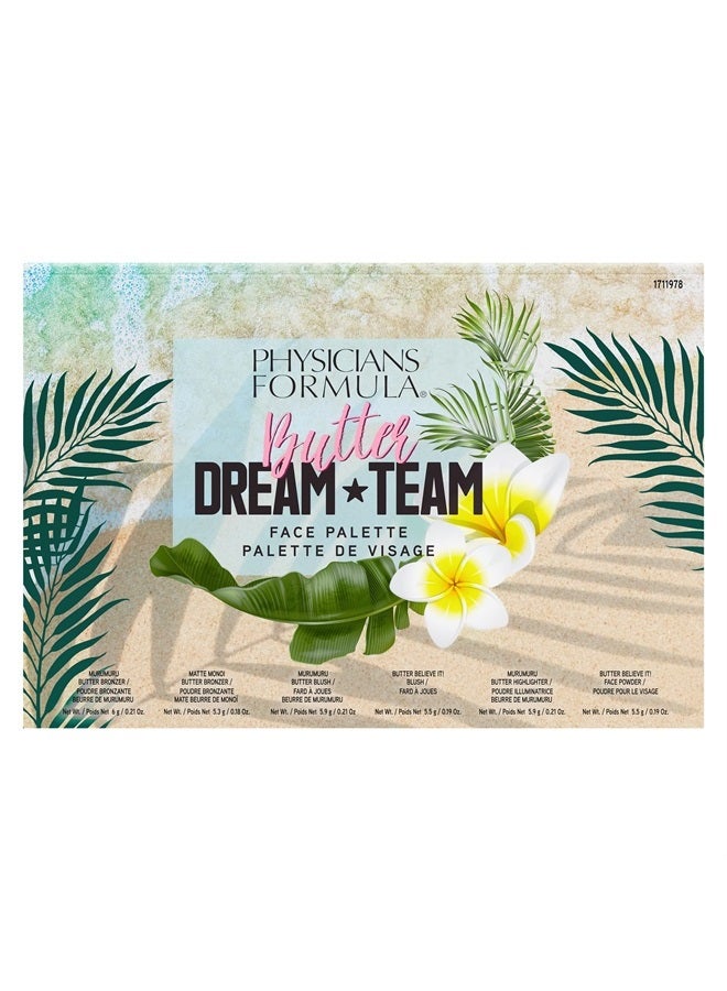 Physicians Formula مجموعة هدايا مكياج باتر دريم تيم باليت، برونزر، بلاشر، بودرة وجه، معتمدة من أطباء الجلد - Image 1