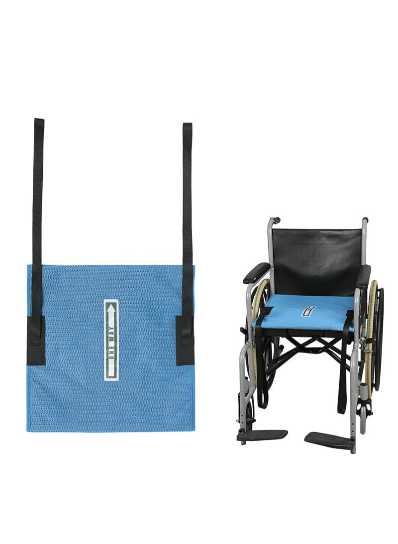 Ehucon Non-Slip One Direction Tubular Seat Cushion, Fall Prevention One Way Glide Pad for Elderly in Wheelchair, Size 17"x17"(with Hand Strap) - Image 1
