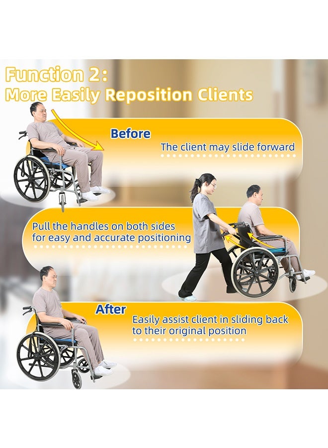 Ehucon Non-Slip One Direction Tubular Seat Cushion, Fall Prevention One Way Glide Pad for Elderly in Wheelchair, Size 17"x17"(with Hand Strap) - Image 5