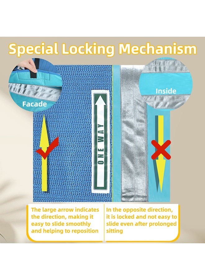 Ehucon Non-Slip One Direction Tubular Seat Cushion, Fall Prevention One Way Glide Pad for Elderly in Wheelchair, Size 17"x17"(with Hand Strap) - Image 3